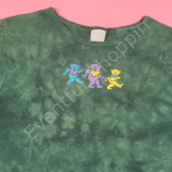 Vintage 1990s Sundog Grateful Dead Dancing Bears Tie Dye T Shirt in Gree… - Picture 1 of 7